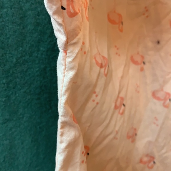 Cute vintage pink flamingo print button-down top L - Picture 16 of 17